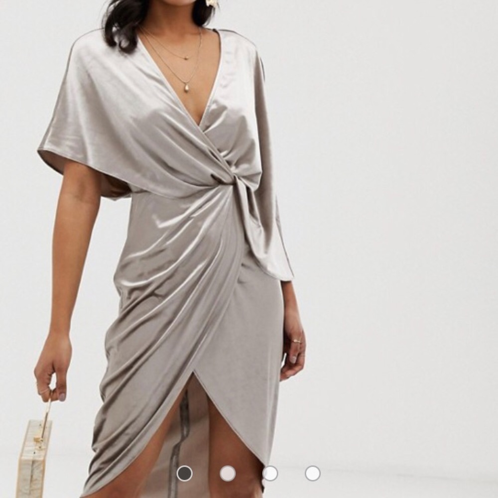 ASOS midi dress in velvet with kimono sleeve